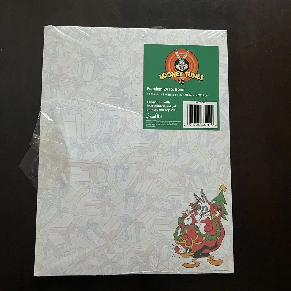 Looney Tunes Bugs Bunny Daffy Premium 24 lb. Printer Paper Stationery Vtg NOS